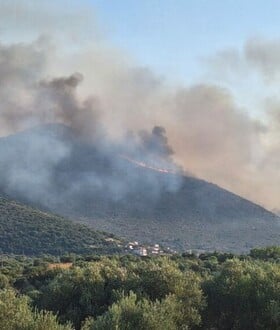 Μεγάλη η φωτιά στη Μεσσηνία - Αναζωπύρωση στην Εύβοια και μήνυμα του 112