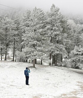 Εικόνες από την ολόλευκη Πάρνηθα και τα πρώτα χιόνια της χρονιάς