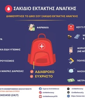 ΚΥΠΡΟΣ ΣΑΚΙΔΙΟ ΕΚΤΑΚΤΗΣ ΑΝΑΓΚΗΣ