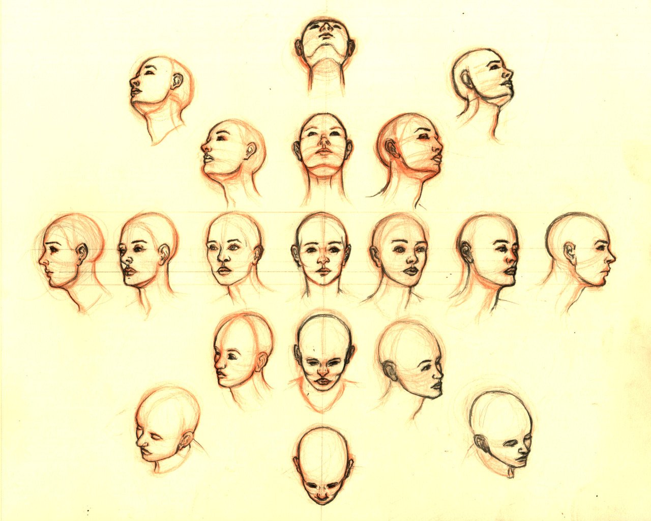 Рисунки сверху вниз. Голова в разных ракурсах. Лицо с разных ракурсов. Голова человека в разных ракурсах. Ракурсы головы.