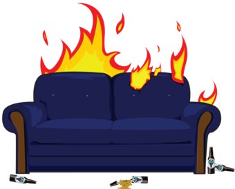  Καίγεται ο καναπές μέσα και έξω από το σπίτι 