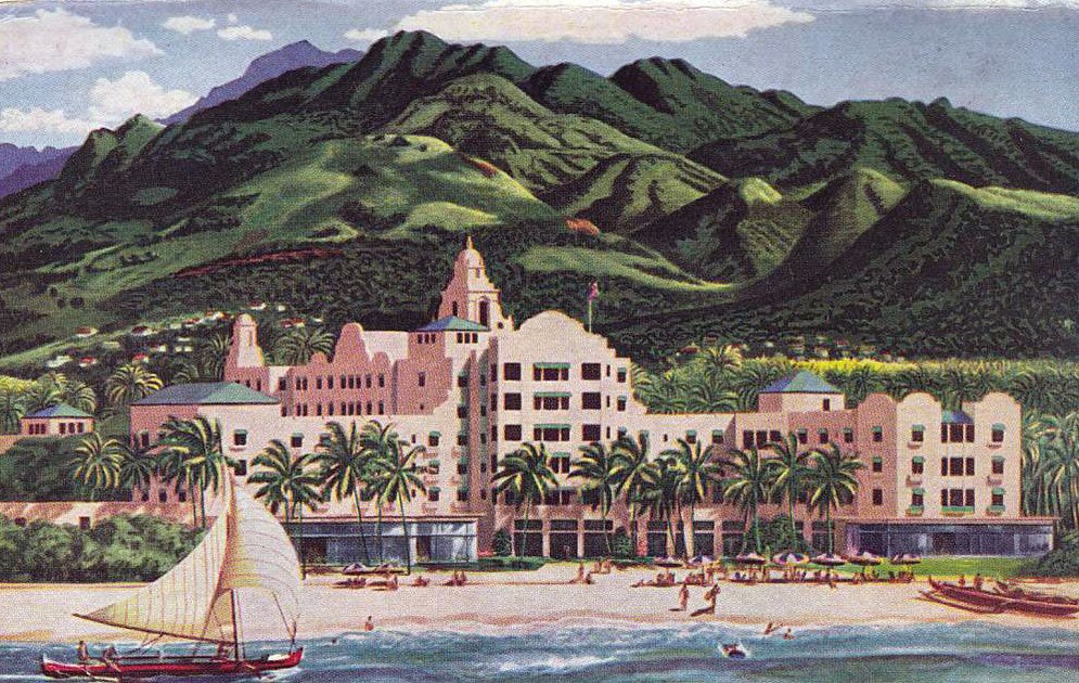 Гавайский туристический и культурный центр гонолулу. Гавайские острова в изобразительном искусстве. Гавайские острова рисунок с домиками. Ретро арт Гавайи. Гавайи курорты Российской империи плакат фото.