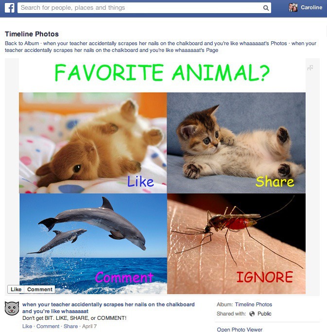 Ενδεικτικό Post - απάτη που 'κλέβει' like εν αγνοία του χρήστη
