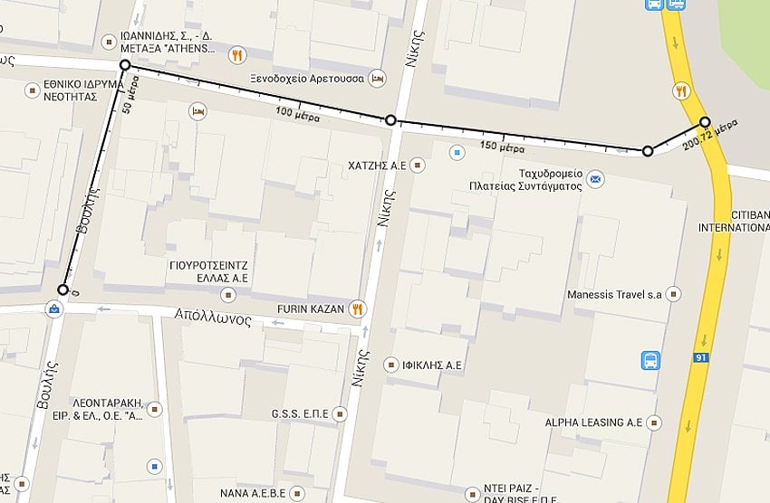 Ο μετρητής αποστάσεων του Google Maps